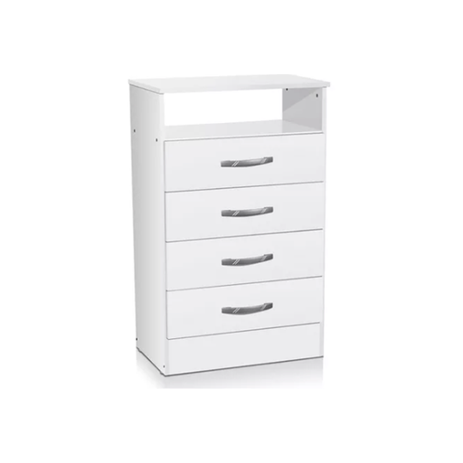 [103964] Comoda mdf 4 gavetas 60x41x86 mania blanco/madera