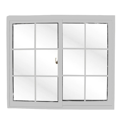 [105029] Ventana corrediza cuadriculada upvc 1.5 x 1.2 metros blanco