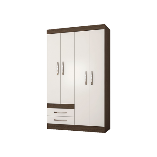 [110854] Ropero mdf 4 puertas 2 gavetas 107x47x189 centimetros poliman a37060 varios colores