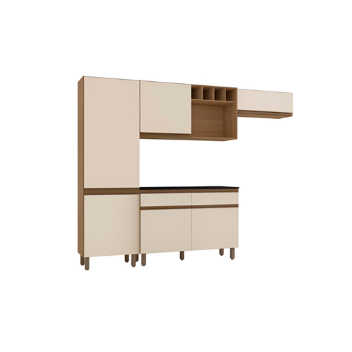 [110895] Mueble mdf completo para cocina 200x260x37 centimetros poliman k40420 crema