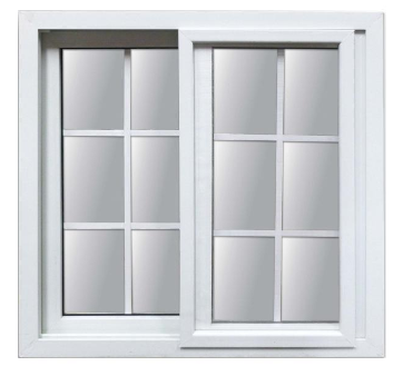 [116346] Ventana corrediza cuadriculada upvc  1.2 x 1.2 metros vento s58 blanco