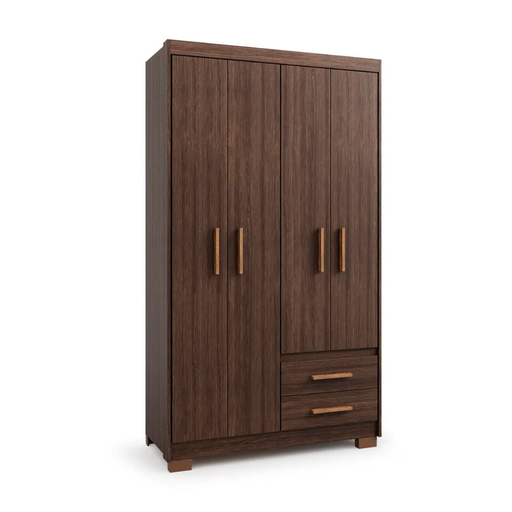 [123209] Ropero mdf 4 puertas 2 gavetas 185x47x105 centimetros batrol 02.1196.50 cafe