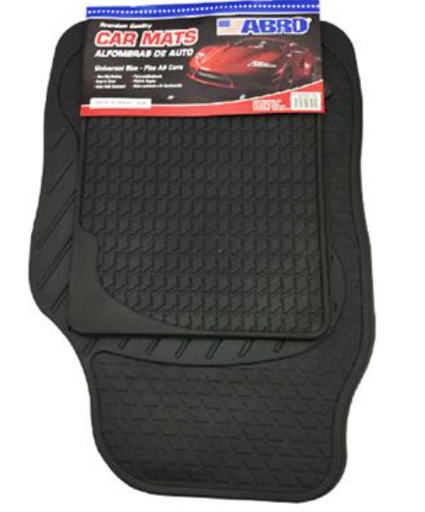 [81851] Alfombra de hule para carro 4 piezas abro cm1505p negra