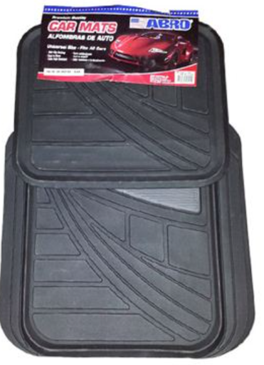 [81902] Alfombra de hule para carro 4 piezas abro cm1862p negra