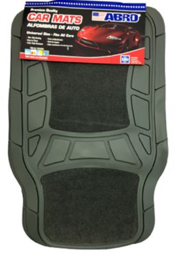 [85687] Alfombra de hule para carro 4 piezas abro cm2215p gris