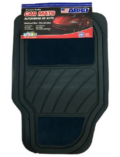 [85694] Alfombra de hule para carro 4 piezas abro cm3328p azul