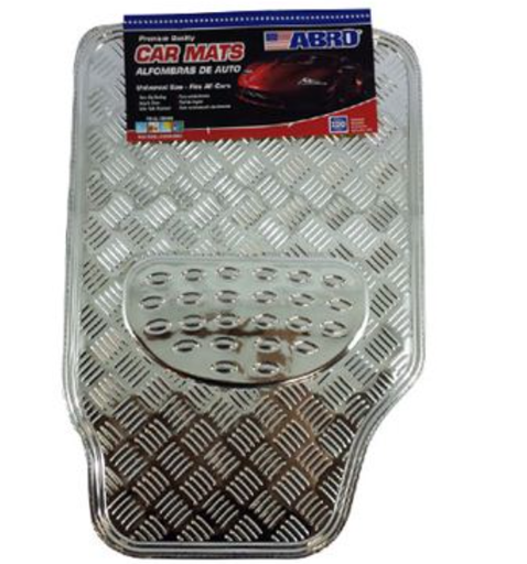 [85728] Alfombra de hule para carro 4 piezas abro cm7001 plateada