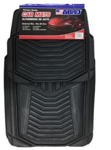 [89769] Alfombra de hule para carro 4 piezas abro cm1866p negra