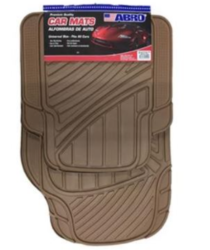 [89772] Alfombra de hule para carro 4 piezas abro cm1818p beige