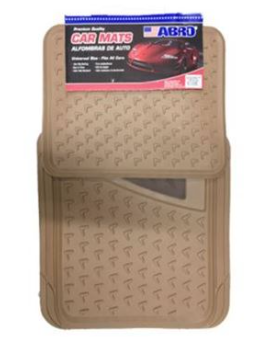 [89773] Alfombra de hule para carro 4 piezas abro cm1860p beige