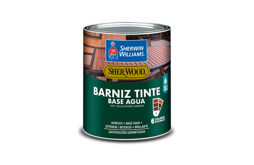 [104370] Barniz base de agua 3en1 1-galon sherwin williams nogal