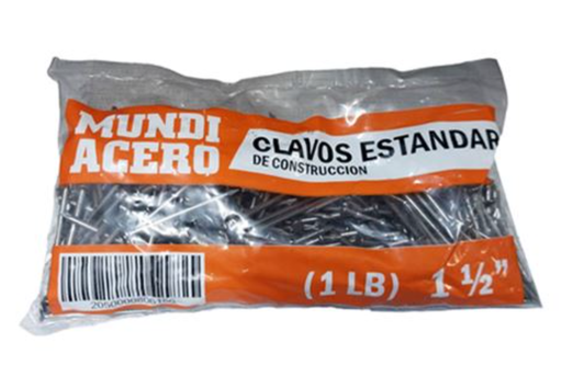 [135336] Clavo con cabeza de acero para madera de 1.1/2" mundi-acero gris